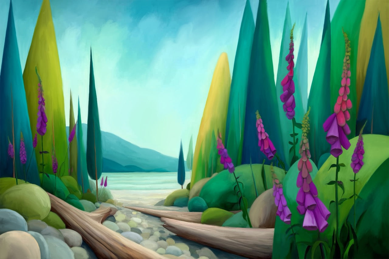 Boardroom - Vancouver Island Foxgloves - Spring - 48"x32"