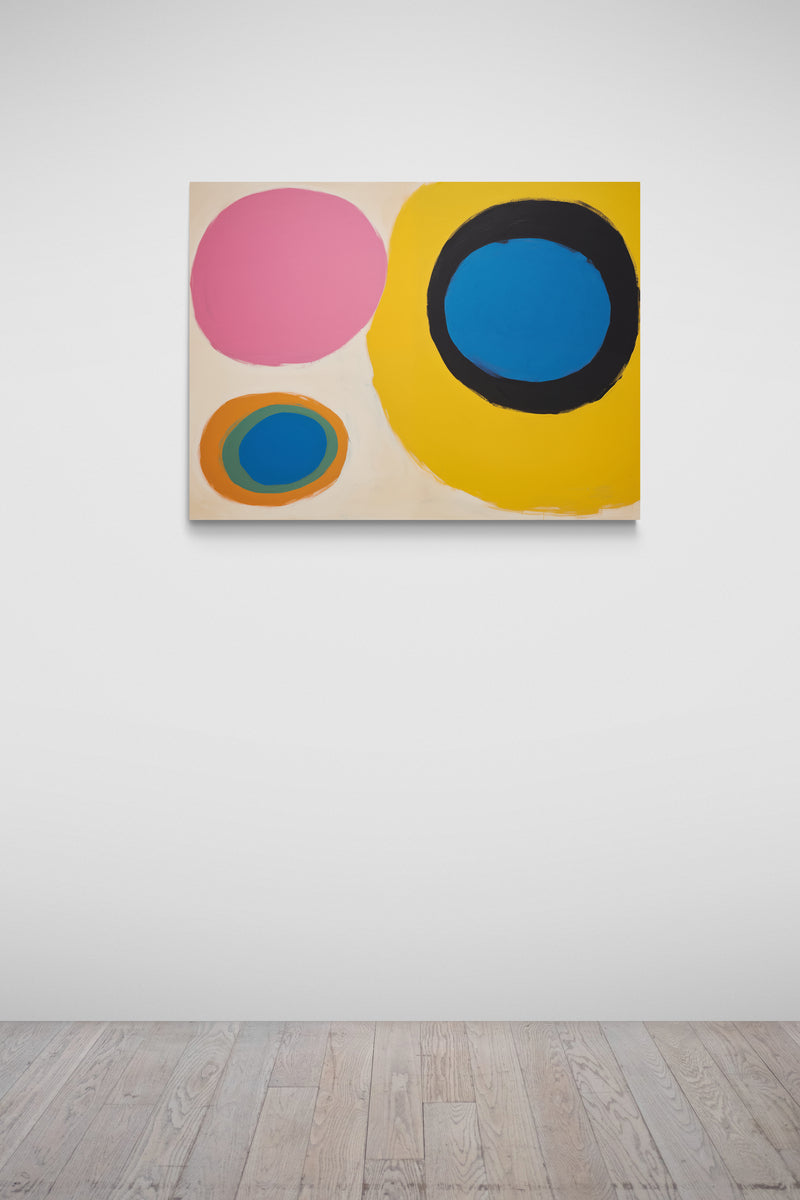 Haute Curations - Image of Colour Field Art on canvas, colourful circles on Gallery Wall