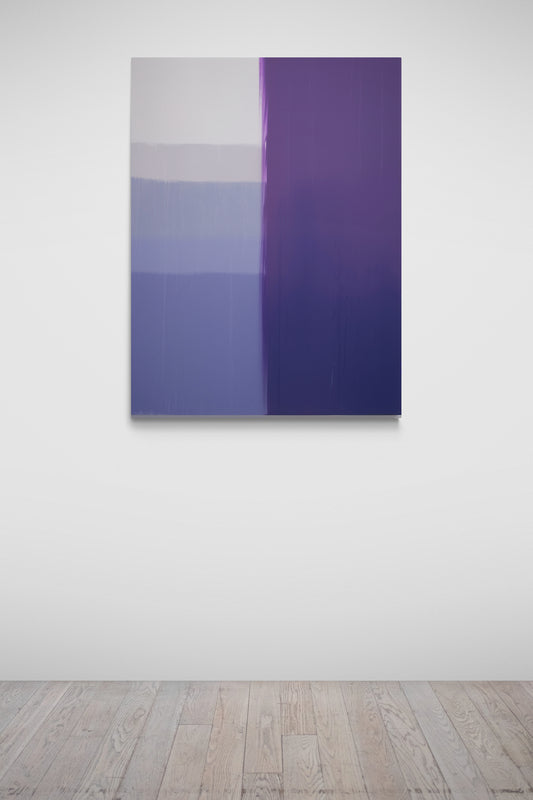 Haute Curations - Image of purple Monochrome Art on canvas hanging on gallery wall