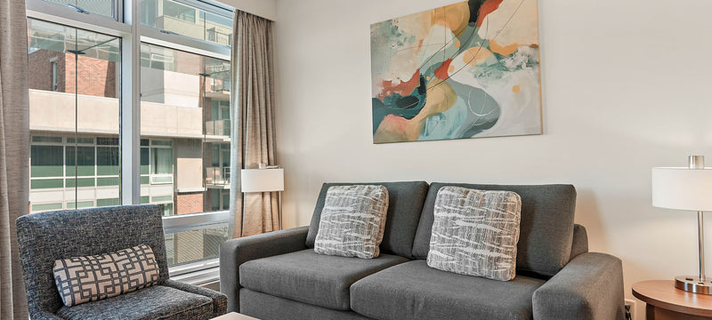 Custom large format abstract canvas hotel guestroom Parkside Victoria design