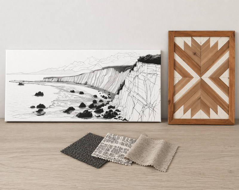 Canadian hotel art integration with fabrics and materials for a cohesive and custom guestroom design system