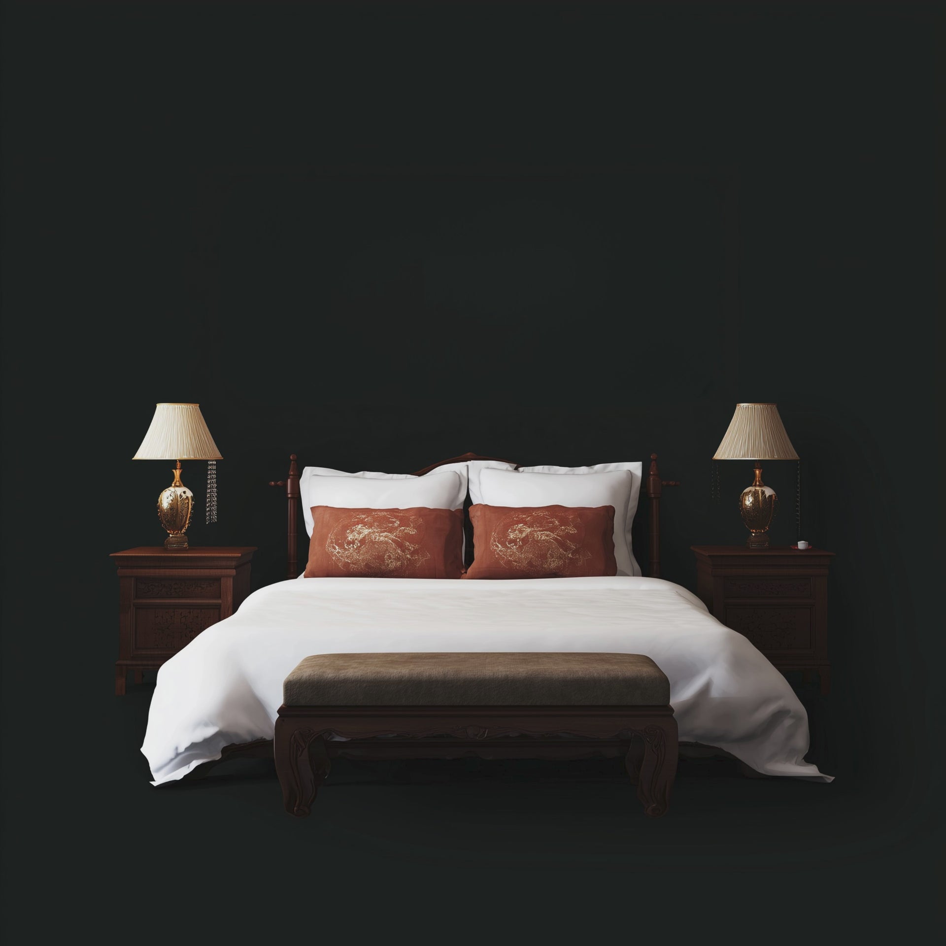 Custom art rotates through a hotel guestroom, showing a variety of branded art styles - landscape, abstract painting, canadian